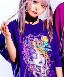 INVASION CLUB Mens Clothing Conjugation [Blueberry] | T-SHIRT*