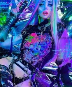 INVASION CLUB Cyberpunk Conjugation [Black] | T-SHIRT