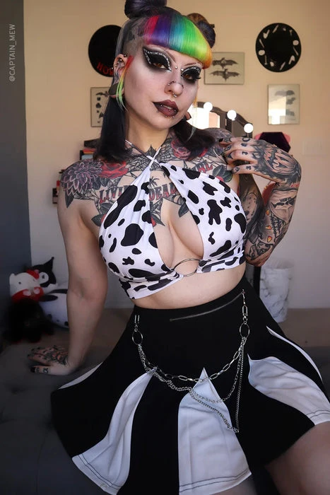 FOREST INK All Cow Print | O-RING HALTER TOP* - Image 7