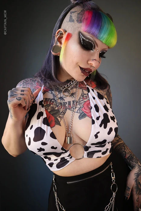 FOREST INK All Cow Print | O-RING HALTER TOP* - Image 4