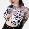 FOREST INK All Cow Print | O-RING HALTER TOP*