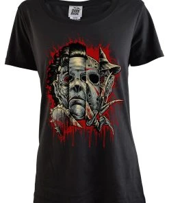 DARKSIDE CLOTHING Halloween Faces Of Horror | FITTED T-SHIRT