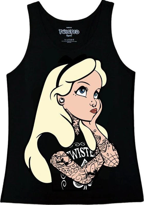 Alice In Wonderland Rebel Tattoo | TANK TOP TWISTED Alice In Wonderland Rebel Tattoo | TANK TOP -VERA’S EYECANDY Shop