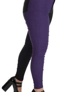 BANNED ALTERNATIVE Punky Colour Bailey Half And Half [Purple/Black] | PANTS -VERA’S EYECANDY Shop banned alternative bailey half and half purple black pants 3 700x700