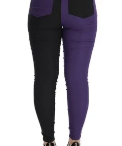 BANNED ALTERNATIVE Punky Colour Bailey Half And Half [Purple/Black] | PANTS -VERA’S EYECANDY Shop banned alternative bailey half and half purple black pants 5 700x700