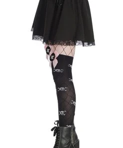 BANNED ALTERNATIVE Lolita Sakura [Black] | SKIRT -VERA’S EYECANDY Shop banned alternative sakura black skirt 3 700x700