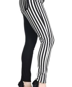 BANNED ALTERNATIVE Beetlejuice The Damage [Half Black/Half Striped] | SKINNY JEANS