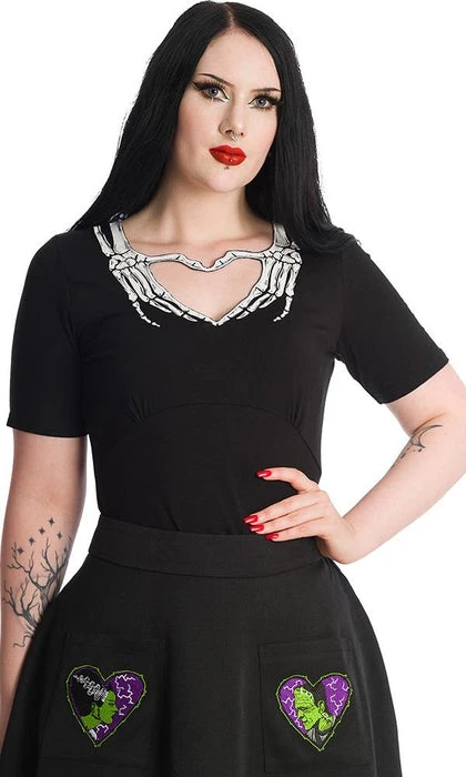 BANNED ALTERNATIVE Halloween Skeleton Heart | TOP