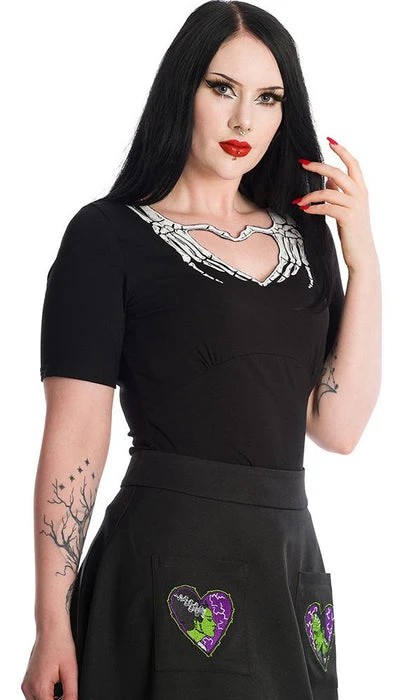 BANNED ALTERNATIVE Halloween Skeleton Heart | TOP - Image 3
