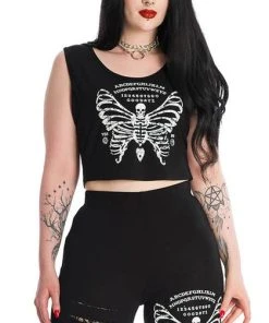 BANNED ALTERNATIVE All Skeleton Butterfly | CROPPED TOP