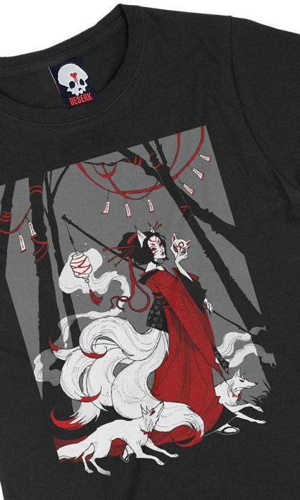 Kitsune Horrors | FITTED T-SHIRT BESERK CLOTHING All Kitsune Horrors | FITTED T-SHIRT -VERA’S EYECANDY Shop beserk kitsune horrors ladies