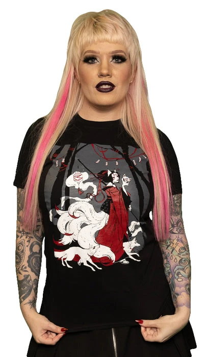 Kitsune Horrors | FITTED T-SHIRT BESERK CLOTHING All Kitsune Horrors | FITTED T-SHIRT -VERA’S EYECANDY Shop beserk kitsune horrors ladies