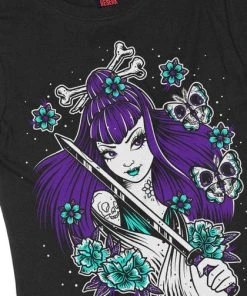 BESERK CLOTHING All Samurai Girl [Purple/Green] | FITTED T-SHIRT
