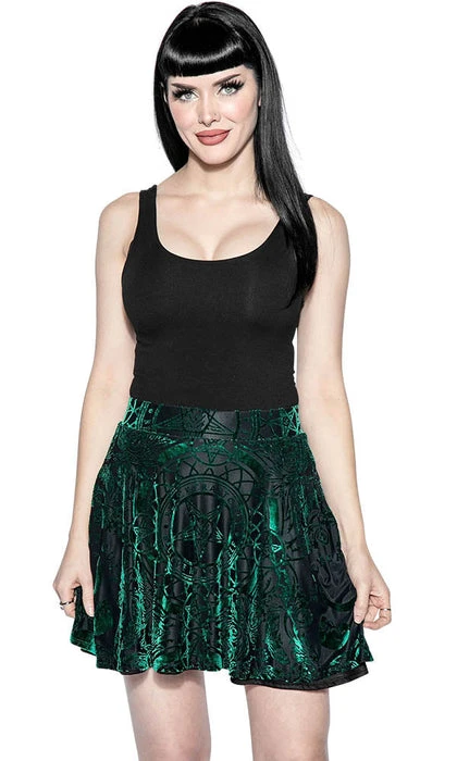 BLACKCRAFT All Green Baroque | VELVET SKIRT