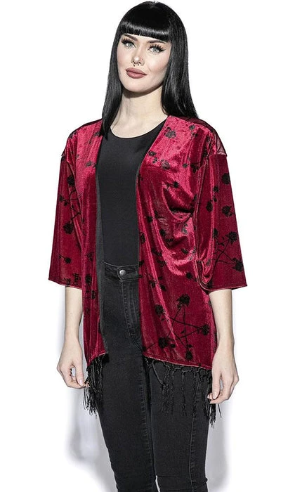 BLACKCRAFT Pentacles & Pentagrams Pentagram Rose Velvet | KIMONO - Image 2