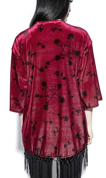 BLACKCRAFT Pentacles & Pentagrams Pentagram Rose Velvet | KIMONO - Image 3