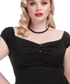 COLLECTIF Corporate + Office Wear Delores [Black] | TOP -VERA’S EYECANDY Shop collectif delores black top 8 3aa150ca d4d0 4e0f 84c6 7c25e311678c 700x700