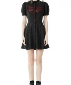DARK IN LOVE All Emily Heart [Black/Red] | BUTTON-UP DRESS -VERA’S EYECANDY Shop dark in love gothic rope red heart button dress 3 e3cfd23e f81a 4cbc b793 2066951d31cc 700x700