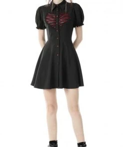 DARK IN LOVE All Emily Heart [Black/Red] | BUTTON-UP DRESS -VERA’S EYECANDY Shop dark in love gothic rope red heart button dress 6 99425239 8542 4b62 9267 50c50a58921a 700x700