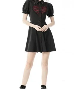 DARK IN LOVE All Emily Heart [Black/Red] | BUTTON-UP DRESS -VERA’S EYECANDY Shop dark in love gothic rope red heart button dress 7 63f22316 ff16 404c ba29 af69cecd57d5 700x700