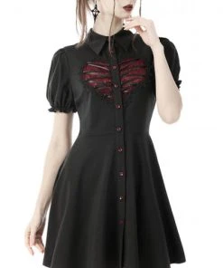 DARK IN LOVE All Emily Heart [Black/Red] | BUTTON-UP DRESS -VERA’S EYECANDY Shop dark in love gothic rope red heart button dress 8 43ddf5bb 206d 40f4 b4dc 6b88d9db44d3 700x700