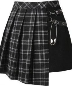 DARK IN LOVE Grunge Pleated Grid Irregular [Black] | HEM SKIRT -VERA’S EYECANDY Shop dark in love grid irregular hem skirt 6 14f87336 456b 4204 a06e ada9ae8d9cf4 700x700