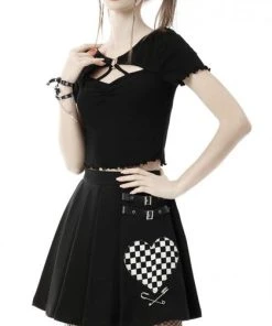 DARK IN LOVE All Cross My Heart | PLEATED SKIRT -VERA’S EYECANDY Shop dark in love heart check black white pleated skirt 3 2b95ef85 3513 4c59 8c68 cd3939007402 700x700