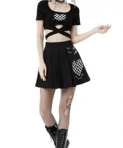 DARK IN LOVE All Cross My Heart | PLEATED SKIRT -VERA’S EYECANDY Shop dark in love heart check black white pleated skirt 6 b1f6f8b9 8269 4ef9 b707 e2839ce677e8 700x700