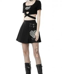 DARK IN LOVE All Cross My Heart | PLEATED SKIRT -VERA’S EYECANDY Shop dark in love heart check black white pleated skirt 9 a487851e f619 4830 b739 5e107bd31cef 700x700