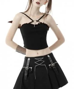 DARK IN LOVE Punky Colour Rock Chain | PLEATED MINI SKIRT*