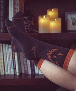 ECTOGASM Halloween Gray Jack-O-Lantern Pumpkin | SOCKS -VERA’S EYECANDY Shop ectogasm gray jack o lantern pumpkin socks 3 93f273c3 ab7d 442d b312 24b16e7948d7 700x700