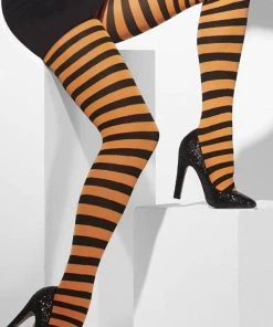 FEVER Halloween Striped Opaque [Orange And Black] | TIGHTS