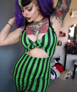 FOREST INK Halloween Beetle [Lime Green] | FRONT TIE DRESS -VERA’S EYECANDY Shop forest ink beetle lime green front tie dress 3 500e6a79 1c42 4bbc 9109 7247a209f02d 700x700