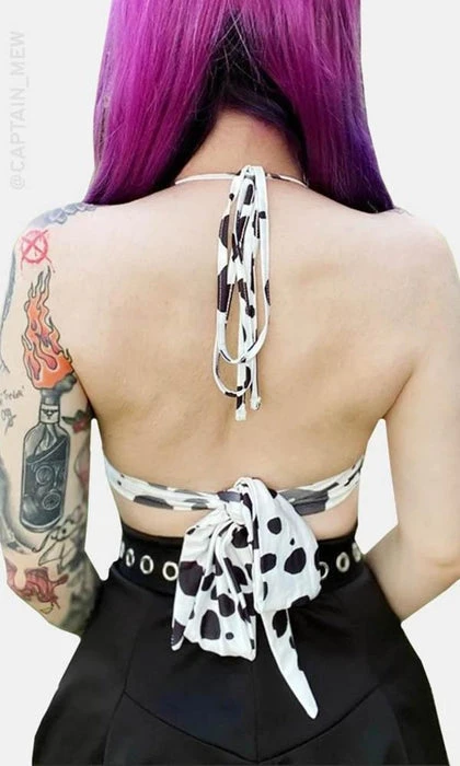 FOREST INK All Cow Print | O-RING HALTER TOP* - Image 5
