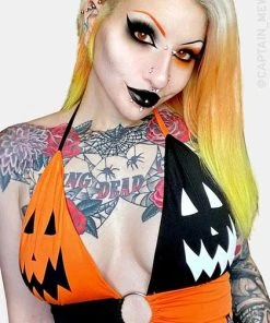 FOREST INK Halloween Jack O' Lantern | HALTER TOP