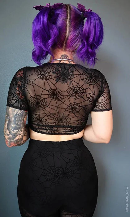 FOREST INK All Spider Web | MESH FRONT TIE TOP - Image 3