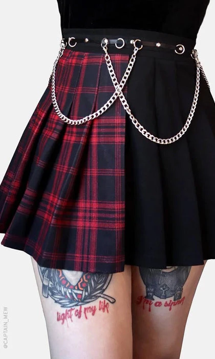Tartan | PLEATED CHAIN SKIRT FOREST INK Grunge Tartan | PLEATED CHAIN SKIRT -VERA’S EYECANDY Shop forest ink tartan pleated chain skirt 1 e6447bf9 6fa9 4c57 a286