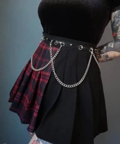 FOREST INK Grunge Tartan | PLEATED CHAIN SKIRT 5 FOREST INK Grunge Tartan | PLEATED CHAIN SKIRT -VERA’S EYECANDY Shop forest ink tartan pleated chain skirt 4 31acd0c0 a10c 4c62 a1f1 5c38c95fa7f9 700x700