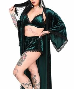 FOXBLOOD All Bathory [Emerald Velvet] | DRESSING ROBE -VERA’S EYECANDY Shop foxblood bathory emerald velvet dressing robe 3 ddb2b8cf be15 4ebd b4e5 8d51a7af5bff 700x700