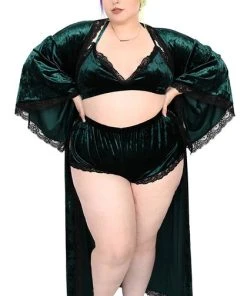 FOXBLOOD All Bathory [Emerald Velvet] | DRESSING ROBE -VERA’S EYECANDY Shop foxblood bathory emerald velvet dressing robe 4 22265a5d 832c 4e58 99a2 8f46527d5431 700x700