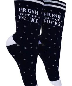 GROOVY THINGS Mens Clothing Fresh Out Of F**ks | CREW SOCKS