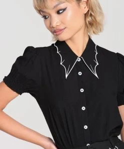 HELL BUNNY Corporate + Office Wear Drusilla [Black/White] | TOP -VERA’S EYECANDY Shop hell bunny drusilla black white top 3 1c919cec c045 4222 b4a3 9d0b07f7c0c9 700x700