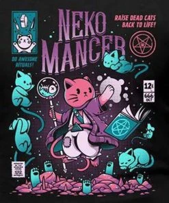 ILUSTRATA Cats Nekomancer | FITTED T-SHIRT -VERA’S EYECANDY Shop ilustrata nekomancer t shirt 2 700x700