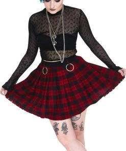 JAWBREAKER All Teen Spirit [Red Tartan] | PLEATED SKIRT