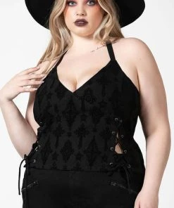 KILLSTAR All Aria [Flocked] | HALTER TOP**