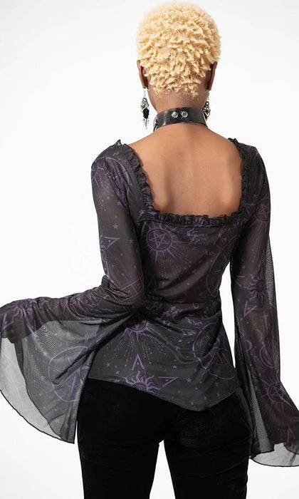 KILLSTAR The Moon Astromancy Mesh | LONG SLEEVE TOP - Image 5