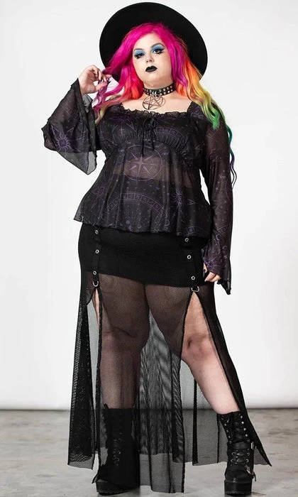 KILLSTAR The Moon Astromancy Mesh | LONG SLEEVE TOP - Image 2
