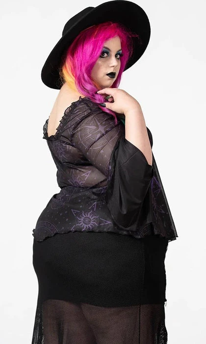 KILLSTAR The Moon Astromancy Mesh | LONG SLEEVE TOP - Image 3