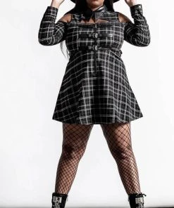 KILLSTAR Grunge Chaotica [Ash Tartan] | SHIRT-DRESS*