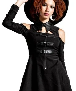 KILLSTAR Punky Colour Chaotica [Black] | SHIRT-DRESS**